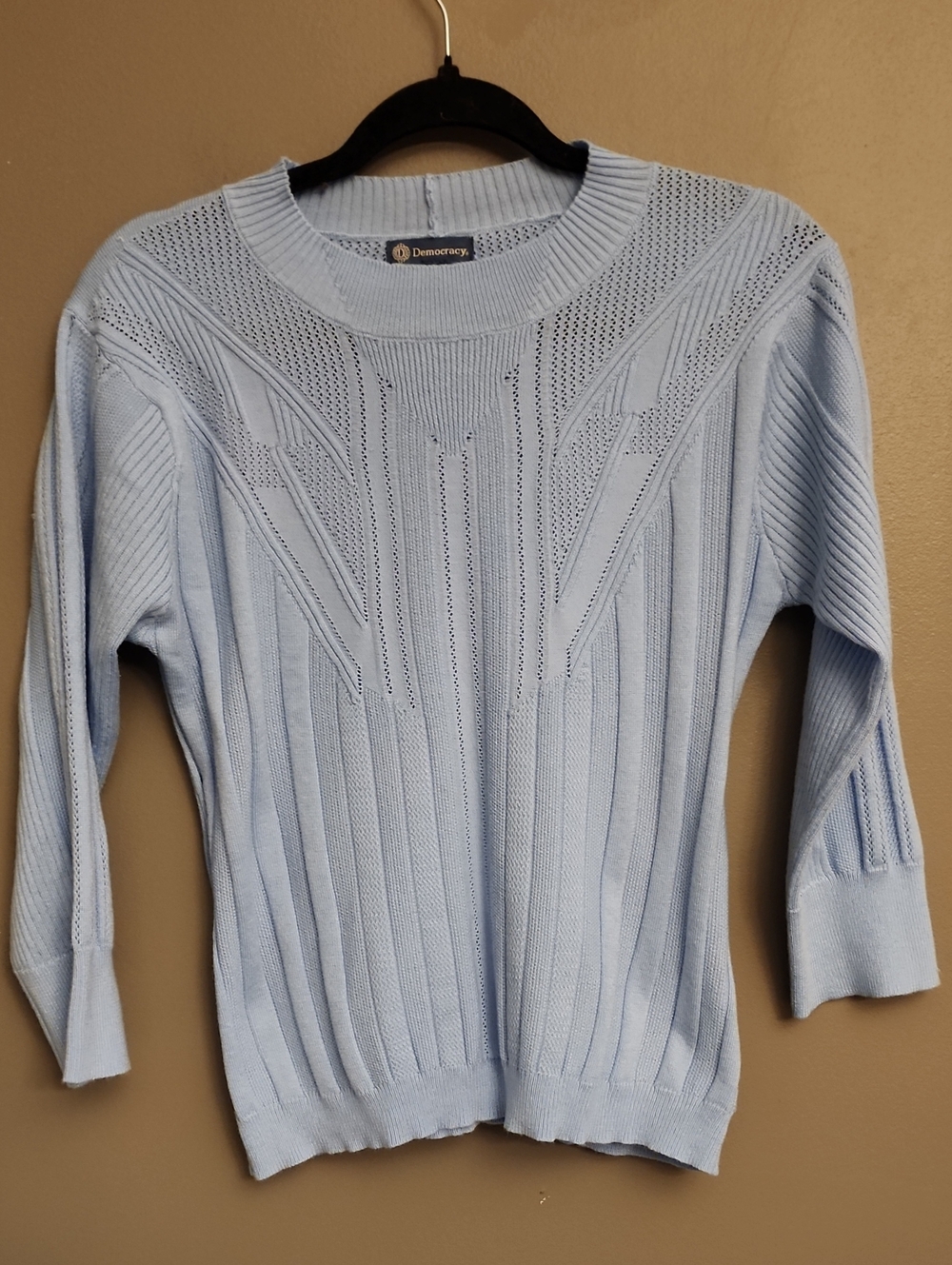 Democracy Women's Pale Blue Crewneck Knit Sweater